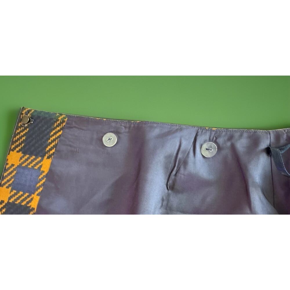 Ann Taylor Green Plaid 100% Wool Wrap Skirt 90s Vintage Prep Equestrian - Picture 8 of 12